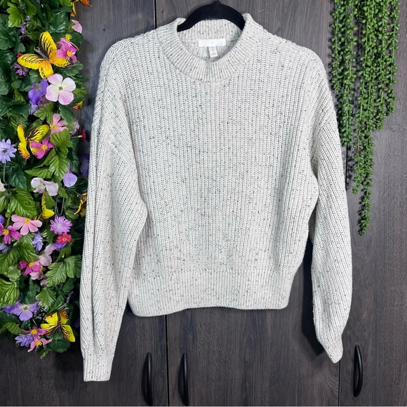 -💙2/$40💙H&M Crew Neck Ribbed Chunky Knit Speckled Woven Sweater Size Small - Picture 3 of 15